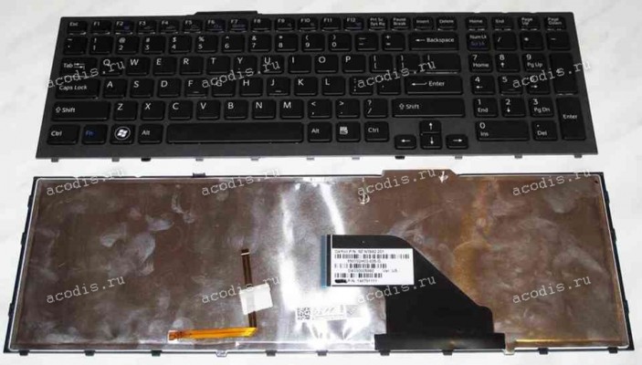 Keyboard Sony VPC-F11, VPC-F12 (p/n:148781111) (Black-Black/Matte/LED/US) чёрн в черн рамке мат с подсвет