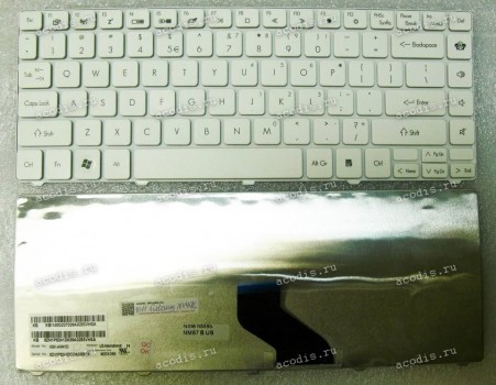 Keyboard Packard Bell EasyNote NM85 NM87 / Gateway NV49 (White/Matte/US) белая матовая