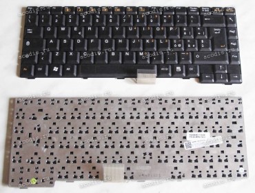 Keyboard Asus L9, L9000, T9, T9000 (Black/Matte-Transparent/IT) чёрная матовая прозрачная