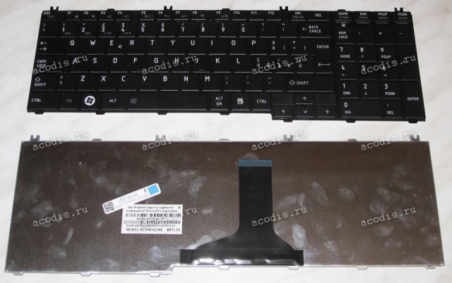 Keyboard Toshiba Satellite C65*, L65*, L67* (Black/Matte/IT) чёрная матовая Keyboard Toshiba Satellite C65*, L65*, L67* (Black/Matte/IT) чёрная матовая