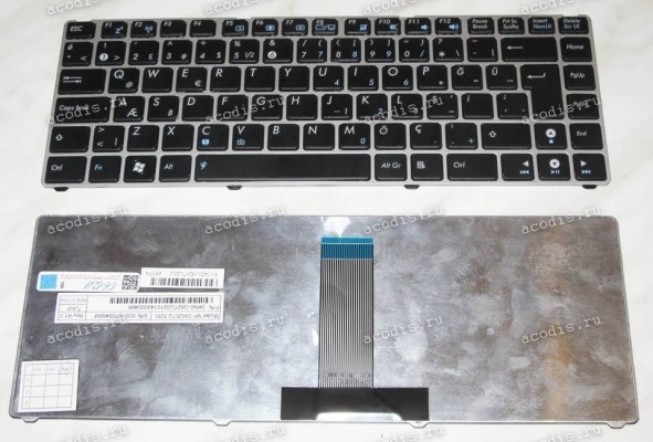 Keyboard Asus UL20 (Black-Silver/Matte/TR) чёрная в серебряной рамке матовая Keyboard Asus UL20 (Black-Silver/Matte/TR) чёрная в серебряной рамке матовая