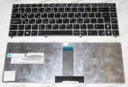 Keyboard Asus UL20 (Black-Silver/Matte/TR) чёрная в серебряной рамке матовая Keyboard Asus UL20 (Black-Silver/Matte/TR) чёрная в серебряной рамке матовая