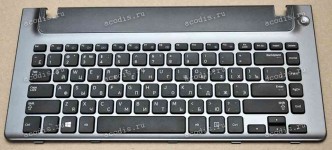 Keyboard Samsung NP355V4C-S01RU + frame (p/n: BA75-04105C) (Black/Matte/RUO) чёрная матовая в чёрной глянцевой(металлик) большой рамке