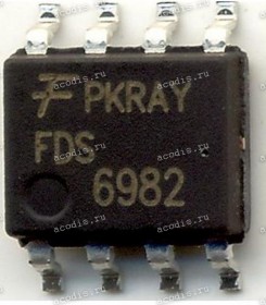 Микросхема Fairchild FDS6982AS SOP8 Dual MOSFET