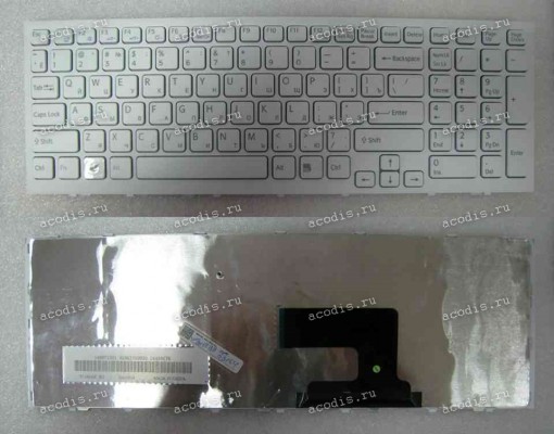 Keyboard Sony VPC-EE / EH (Sony p/n: 148971361) (White-White/Matte/RUO) белая в белой рамке матовая