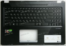 Keyboard Asus FX570UD (13NB0HS0M04X11, 13NB0HS1AP0311, 39KXITAJN00)+Topcase русифицированная чёрная матовая с белыми буквами и без подсветки