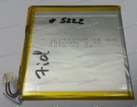 АКБ Li-Pol 3,7V 4000mAh 14,8Wh 92x90x4,0 mm с контроллером 3 pin (JZ049092P), new (Wexler 7id)