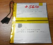 АКБ Li-Pol 3,7V 3600mAh 105x90x3,5 mm с контроллером 2 pin (3590105), разбор
