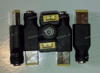 Переходник DC Plug Lenovo прямоугольный 3 pin из Asus, Fujitsu, Lenovo/IBM, RoverBook, Toshiba std 5,5 / 2,5 мм 2 pin