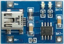 ЗУ АКБ Li-Pol 3,7-4,25V из 5V miniUSB 1A (TP4056)