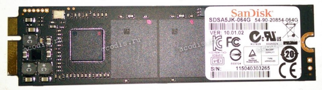 XM11 SSD SanDisk SDSA5JK-064G 064Gb (03B03-00020500, 54-9020854-064G) SSD SATA3 064GB P5 UTHIN F10.01.02