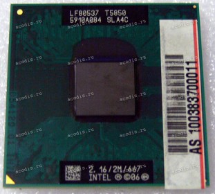 Процессор Socket P (PGA-478) Intel Core 2 Duo Mobile T5850 (p/n: SLA4C) (2.17GHz=167MHz x 13, 2Mb