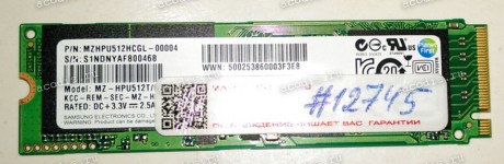 NGFF M.2 2280 SSD M key PCI-E only Samsung MZHPUS512HCGL-00004 512Gb (03B03-00060800) SSD P2X4512G M2 2280/UXM6601Q MZ-HPUS512T/004