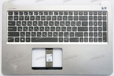 Keyboard Asus K501L, K501LB, K501LX, K501U, K501UX, K501UB-2A, K501UQ, K501UW серебристый металл,  русифицированная (90NB0A52-R30200, 13NB0A52AM0201, PY17061000966)+Topcase