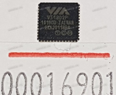 Микросхема VIA VT1802P QFN-48 корпус 7,0x7,0mm чуть скруглённые углы и немного виднеются контакты (Asus p/n: 02G040007800)