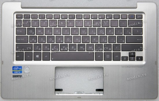 Keyboard Asus TX300CA серебристый, чёрная клавиатура (13N0-NYA0311, 13NB0071AM0611)+ Topcase