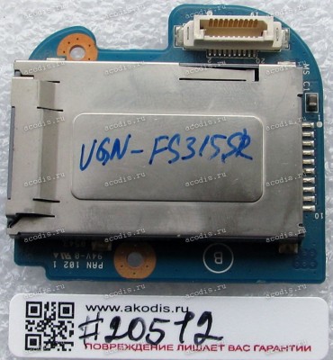 CardReader board Sony VGN-FS315SR, PCG-7D8P, VGN-FS415SMR, PCG-7G5P Memory Stick (p/n 1P-1056100-8010, 1P-1056100-8010, CNX-336 MS03 Rev:1.0, 5B1-S5-0196-H, 61K-S8-1479-H-MS04)