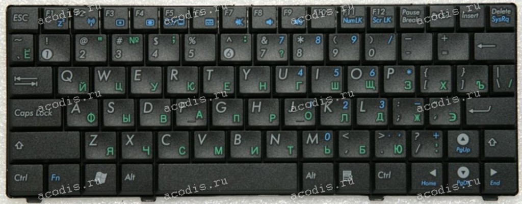 Keyboard Asus Eee PC 900HA, 900HD, PC S101, PC T91 чёрная русифицированная (V100462DS1, 0KNA-112RU01)