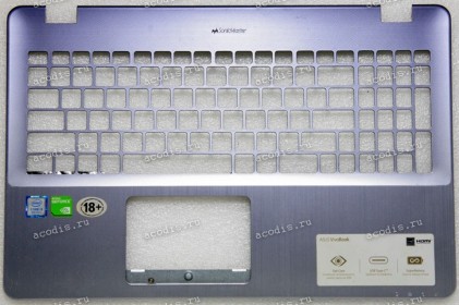 Palmrest Asus X542U металлик синий верх (13N1-26A0711, 13N1-26A0702, 13NB0FD2AP0311, 13NB0FD2AP0301, 13N1-26A0701)