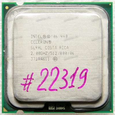 Процессор Socket LGA 775 Intel Celeron 440 (SL9XL) (2.00GHz=200MHz x 10, 512kB, 65nm, 800 MT/s, 1.05-1.3 V, 775pin, 35W) SL9XL (A1), HH80557RG041512 Процессор Socket LGA 775 Intel Celeron 440 (SL9XL) (2.00GHz=200MHz x 10, 512kB, 65nm, 800 MT/s, 1.05-1.3 V, 775pin, 35W) SL9XL (A1), HH80557RG041512