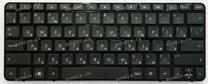 Keyboard HP/Compaq Mini 210-1000 чёрная матовая русифицированная (AENM6700110, 588115-251, 594710-251, 590527-251)