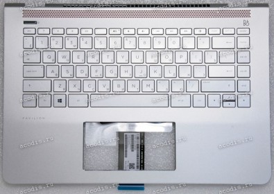 Keyboard HP Pavilion 14-BK, и, возможно 14-BP серебристая в серебристом топкейсе русифицированная (930257-251, 920824-B31, HPM16L93SU6920, CNYAEG717001107420KMN, HPM16L8, 938610-251, 3FG71TSTP00) +Topcase original HP Top Cover Esr W Kb Isk Std Tp