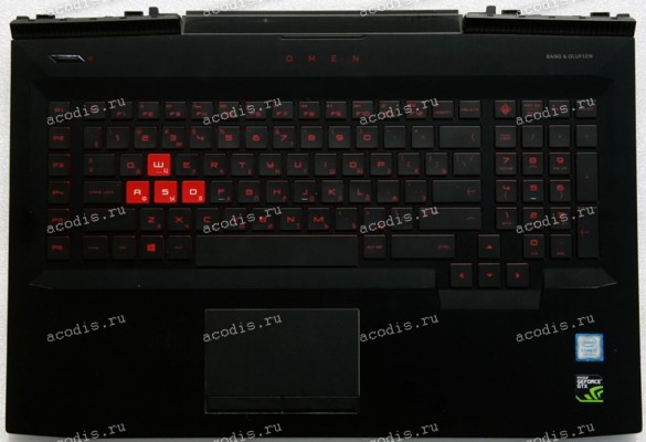 Keyboard HP Omen 17-an, 17-AN012DX чёрная матовая русифицированная с подсветкой (931690-251, 931690-DH1, GHN46G3BTATP403, 3YG3BKA0120, TM-03385-001, 920-003493-01, DFEAEG3B700010809N0SK, 9Z.NEBBQ.00R, NSK-XH0BQ)+Topcase Keyboard HP Omen 17-an, 17-AN012DX чёрная матовая русифицированная с подсветкой (931690-251, 931690-DH1, GHN46G3BTATP403, 3YG3BKA0120, TM-03385-001, 920-003493-01, DFEAEG3B700010809N0SK, 9Z.NEBBQ.00R, NSK-XH0BQ)+Topcase