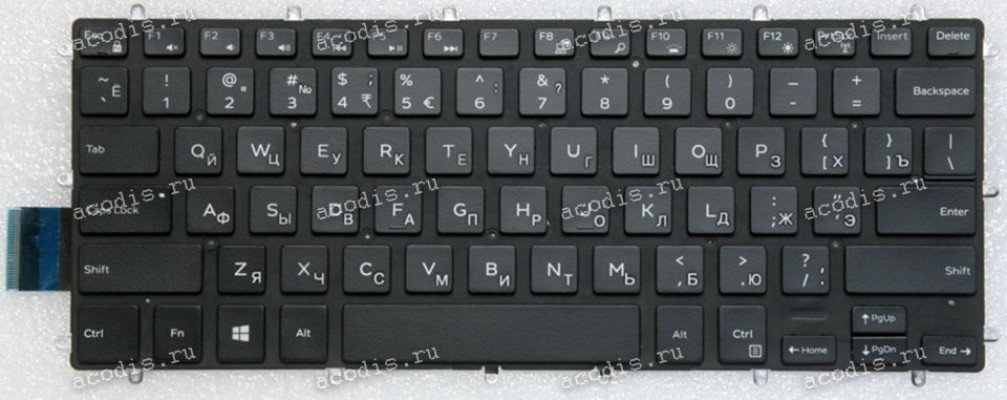 Keyboard Dell Inspiron 13 5000, 13 5368, 13 5378, 13 5379, 13 7368, 13 7378, 14 7472, 5568, 7569, 7579, 13-5000, Latitude 3379, 3490, Vostro 14 5468, 14 5471, 5370 с подсветкой (CN-0H4XRJ-75525-738-EN6C, PK131Q14B00, 49007R070301, DLM15L13USJ442/J698, 102