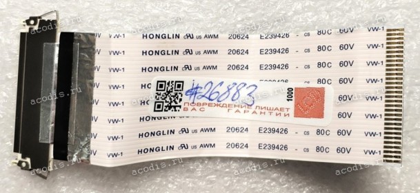 LCD LVDS FFC шлейф мониторный обратный 30 pin, шаг 1.0 mm, длина 115 mm