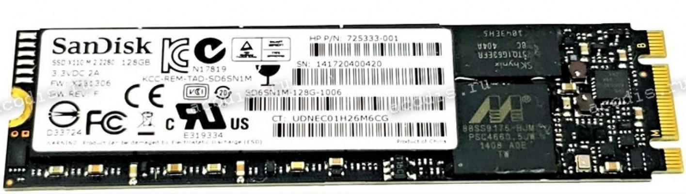 NGFF M.2 2280 SSD B&M key SanDisk SD7SN3Q-128G-1102 128Gb (03B03-00034100) SSD 128GB X300s M.2 2280 X2170002 Б/У