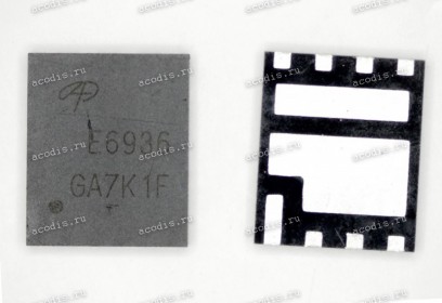 Микросхема Alpha&Omega AOE6936, E6936 QFN-8 Dual N-Channel MOSFET 30V 85A N-MOSFET x2; полевой; 30В; 35/67А; 9,6/15Вт; DFN5x6