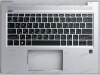 Keyboard HP ProBook 430 G6, 430 G7 (L44547-251, CNYAEX8I7010100390KKL, HPM18C33SUJ920, L40740-251)+Topcase чёрная матовая в серебристом топкейсе русифицированная с подсветкой
