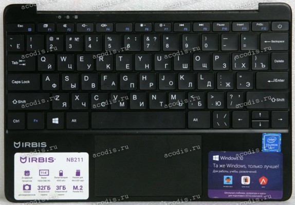 Keyboard Irbis NB211 чёрная, русифицированная +Topcase Keyboard Irbis NB211 чёрная, русифицированная +Topcase