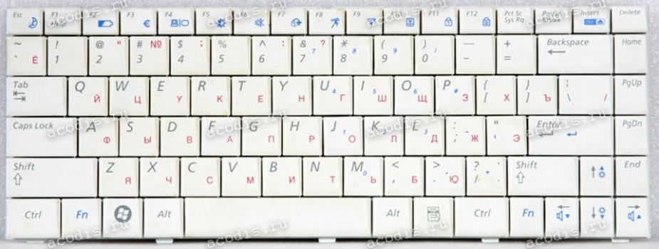 Keyboard Samsung NP-Q320-JS02RU (p/n: BA59-02488C) (White/Matte/RUO) белая матовая русифицированная