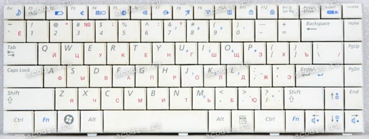 Keyboard Samsung NP-Q320-JS02RU (p/n: BA59-02488C) (White/Matte/RUO) белая матовая русифицированная