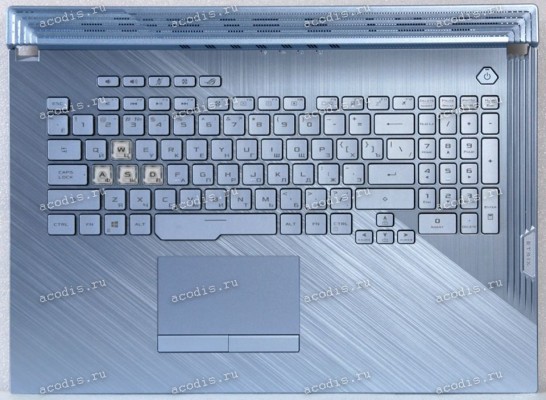 Keyboard Asus G731GU-1F серебристо-голубой, русифицированная (90NR01T6-R32RU0, 13N1-9BA0N01)+Topcase