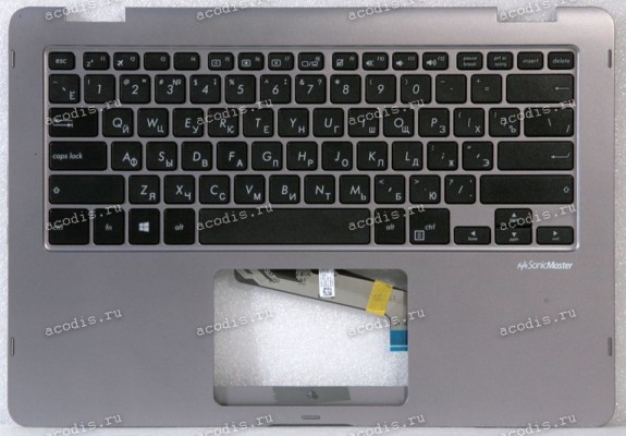 Keyboard Asus TP401MA-1A серый металлик, русифицированная (90NB0IV1-R31RU0, 13N1-33A0121)+Topcase