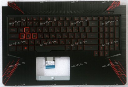 Keyboard Asus FX504GD-1B чёрно-красная матовая, русифицированная (90NR00J2-R31RU1, 3BBKLTAJNP0)+Topcase