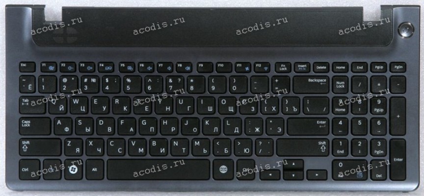 Keyboard Samsung NP350V5C-S1E, NP355V5C-S0CRU черная матовая русифицированная (BA59-03270C, CNBA5903270C, PK130RU1A02, AP0RS000810HYT, 9Z.N4NSC.10P, 9Z.N4NSC.10R)+Topcase