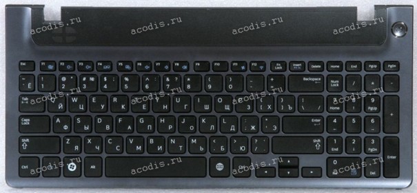 Keyboard Samsung NP350V5C-S1E, NP355V5C-S0CRU черная матовая русифицированная (BA59-03270C, CNBA5903270C, PK130RU1A02, AP0RS000810HYT, 9Z.N4NSC.10P, 9Z.N4NSC.10R)+Topcase