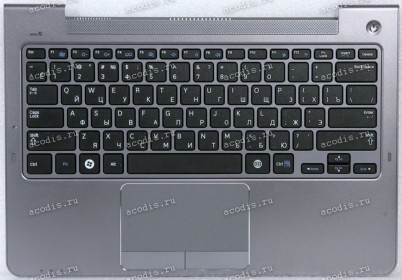 Keyboard Samsung NP535U3C чёрная на сером, русифицированная (BA75-04055M, CNBA5903381A, BA59-03381A)+ Topcase