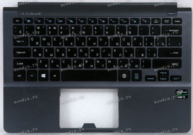 Keyboard Samsung NP900X3C чёрная на сером, русифицированная (BA61-01705, CNBA5903593C, BA59-03593C) +Topcase