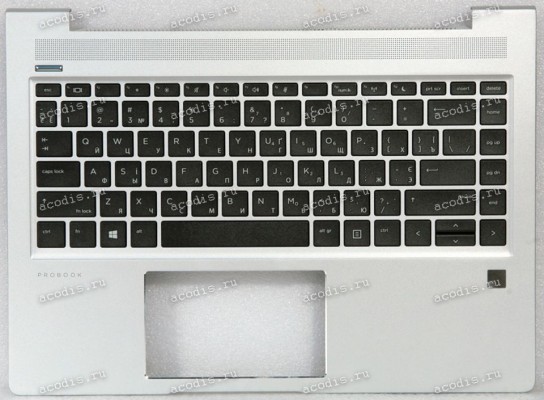 Keyboard HP EliteBook 440 G6, 440 G7, ProBook 440 G6, 440 G7, 445 G6, 445 G7 без подсветки, чёрная на серебристом, украинский (L44589-251, L65225-251, L24818-251, AEX8J800110180L8J, HPM18C23SU-920, L38139-251, 4BX8JTATP10, BYS20200630, DD2011, HB19A1, SP5