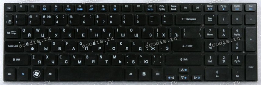Keyboard Acer Aspire Ethos 5951G чёрная матовая, русифицированная (AEZYG700010, V125746AS1, 9ZN6KLR00)