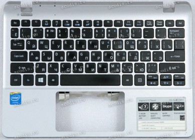 Keyboard Acer Aspire V3-112P русифицированная, чёрная на сером (EAZHK003010, NSK-R7CSQ, AEZHJ700020)