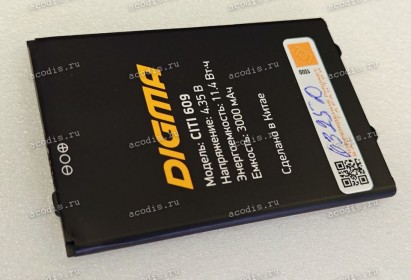 АКБ Digma CITI 609 4G CS6063ML (SP11455, 3000mAh, 4.35V, 11.4Wh)