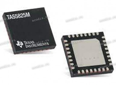 Микросхема Texas Instruments TAS5825M, TAS5825MB0, 5825MB0, 5825MBO, TAS5825MRHBR, TAS5825MRHBT, PTAS5825MRHBR QFN-32, VQFN (32) RHB 4.5 V to 26.4 V, 38-W Stereo, Inductor-Less, Digital Input, Closed-Loop Class-D Audio Amplifier with 192-kHz Extended Audi