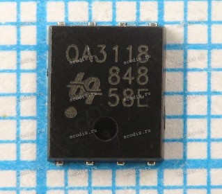 Микросхема UPI QA3118, QA3118M6N QFN-8 30V Asymmetric Dual N-Channel Power MOSFET