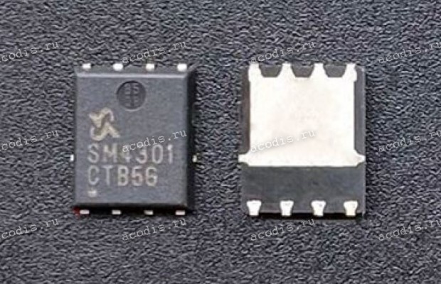 Транзистор SinoPower SM4301, SM4301PSK, SM4301PSKPC-TRG-VB SOP-8, 30V 18A 5m-@10V,18A P-Channel SO-8 MOSFETs