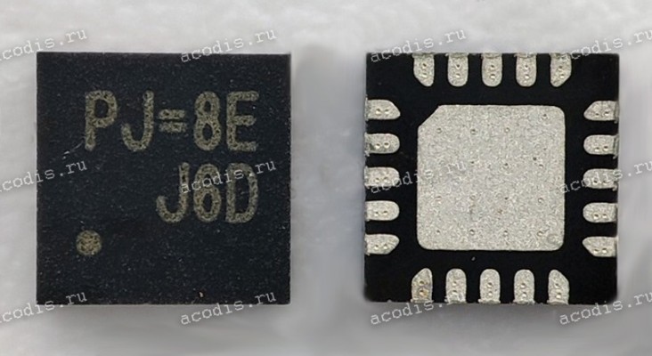 Микросхема RichTek RT8843A, RT8843AGQW WQFN3x3-20 (PJ=8C, PJ=8E, PJ=xx, PJ = xx) Multi-Phase PWM Controller with PWM-VID Reference